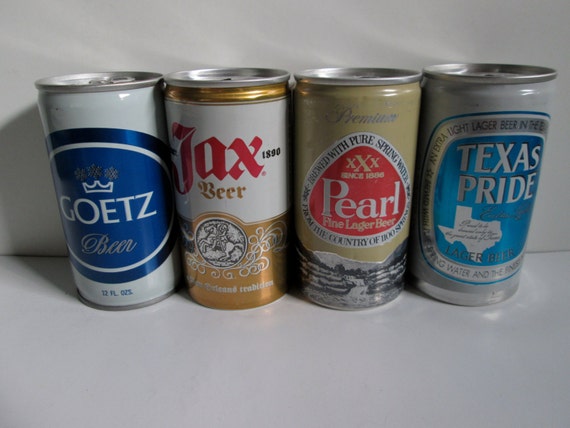 Vintage Pearl Brewing Company Beer Cans 1970s 12 oz Empty