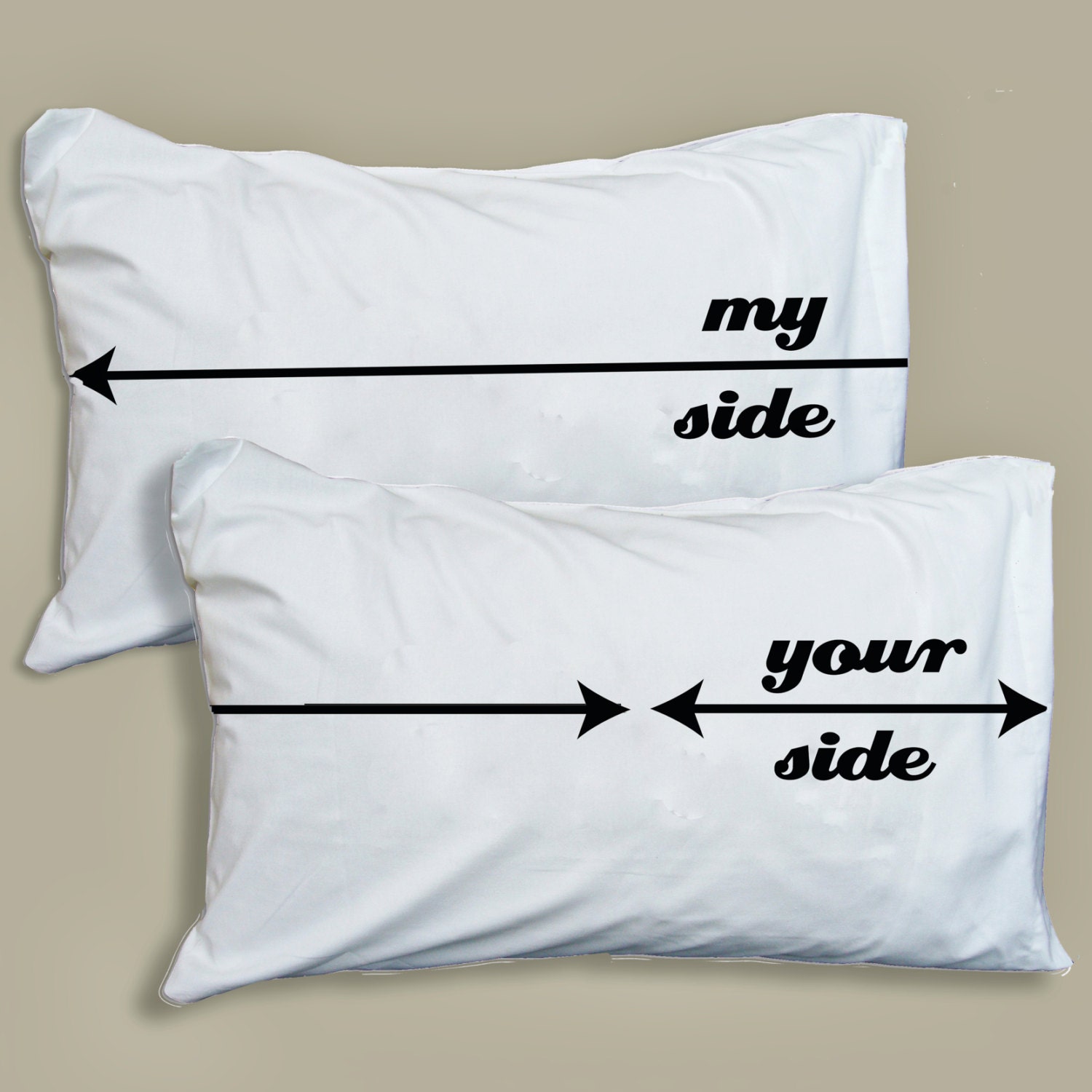 Couples Funny Pillowcase My Side/Your Side Pillow Case Set