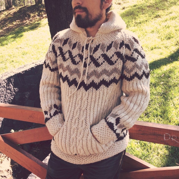 Items similar to Wool sweater, handmade fabric Mexico, unisex, unique