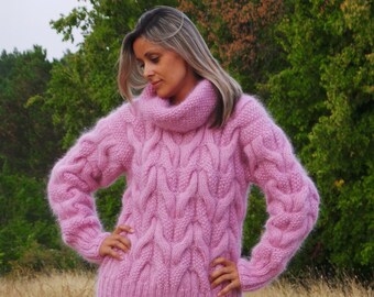 MADE to ORDER Thick Hand Knit Sweater Fuzzy Sexy Mohair