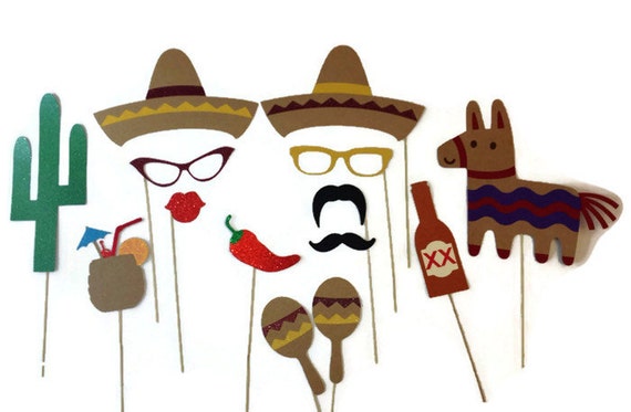 Photo Booth Props 14 Piece Cinco de Mayo Set