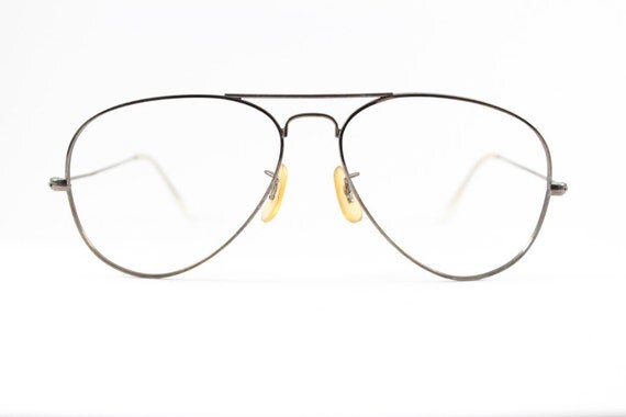 Vintage 1980s Bronze Metal Aviator Eyeglass Frame Hayate