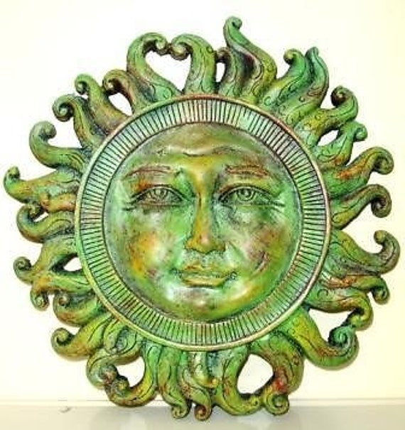 Celestial Sun Sculpture Wall Plaque Home Garden Decor