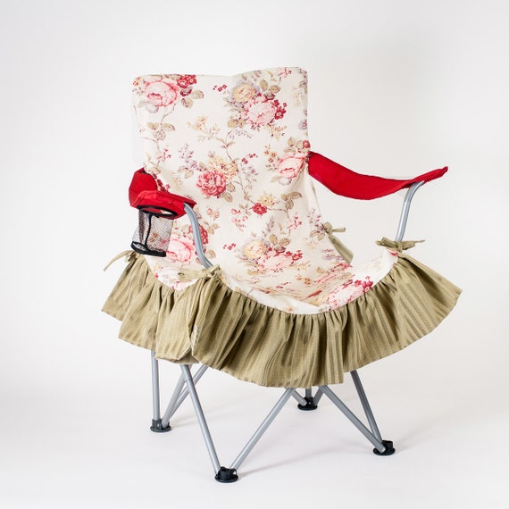 Pretty Floral Glamping Chair Cover Glamorous Camping Outdoor
