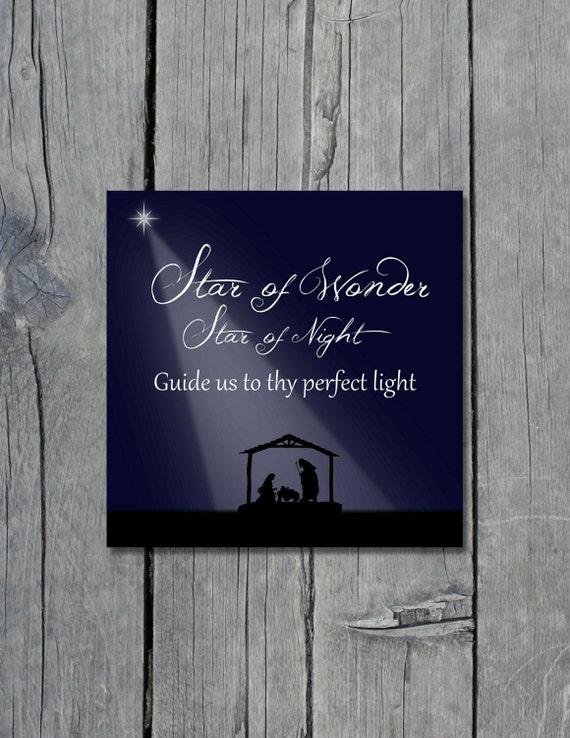 Items similar to 8X8 Christmas Quotes Star of Wonder Instant Download
