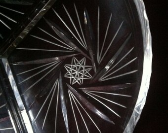 ABP crystal divided serving dish.