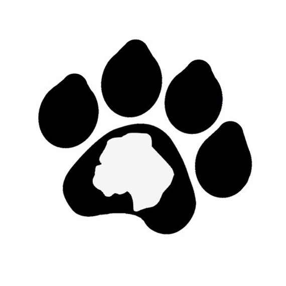 Items similar to Paw Print Silhouette Decal on Etsy