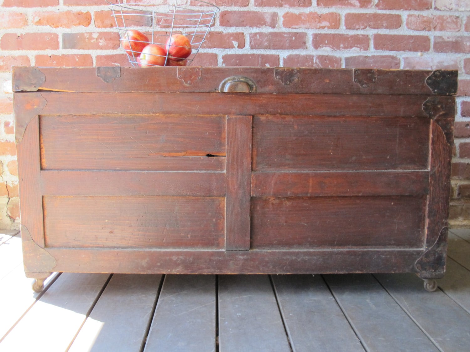 Antique Solid Wood Chest With Metal And Leather Hardware – Haute Juice