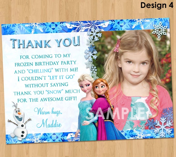 Frozen Thank You Card Disney Frozen Thank You Card Frozen