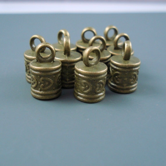 6MM End Cap TEN Bronze Caps for Leather or Cord by