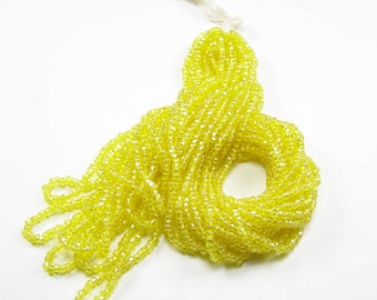 3 Cut. Czech Seed Beads. Size 9, 1 Hank, Yellow