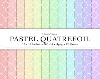 Digital Paper "Pastel Quatrefoil" • Instant Download • Scrapbooking Supply • High Quality • Commercial Use