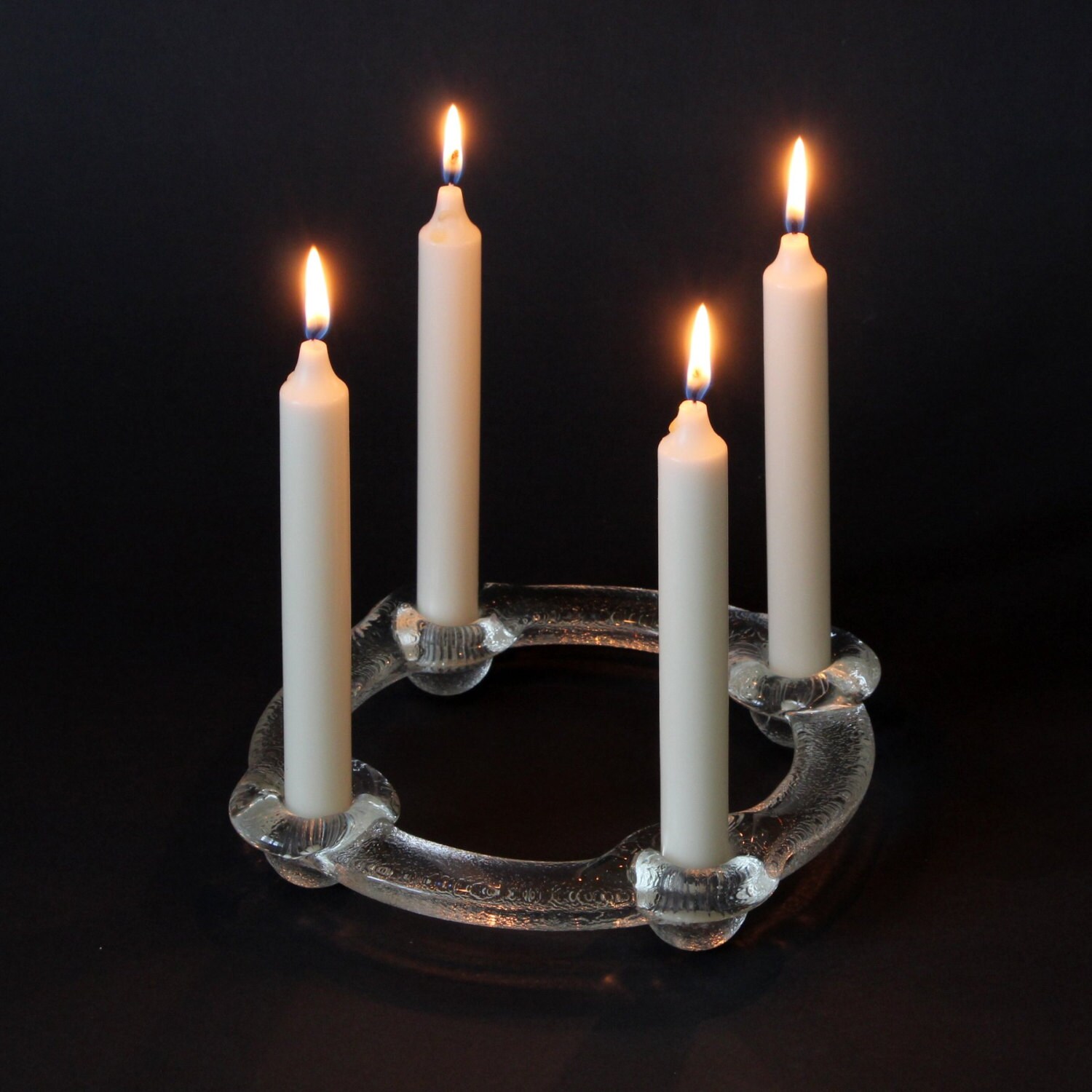Advent wreath glass danish vintage midcentury christmas