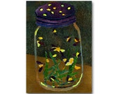 Lightning Bugs in a Jar - Nostalgia CARD or PRINT with a Free Mat - Childhood Memories - frame-able -1950's Retro Art Card (CMEM2013079) Lightning Bugs in a Jar - Nostalgia CARD or PRINT with a Free Mat - Childhood Memories - frame-able -1950's Retro Art Card (CMEM2013079)