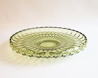 Plat De Service En Verre Transparent – Décor De Baies Rouges, 30 Cm