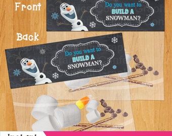 Do you want to build a snowman Frozen Bag Topper Olaf Party Favor Toppers Birthday Party Printable INSTANT DOWNLOAD