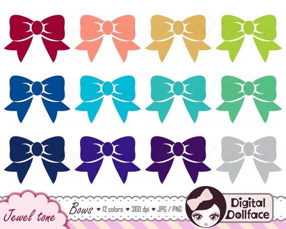 Items similar to Digital Bow Clip Art, Printable Clipart, Doll Bows ...