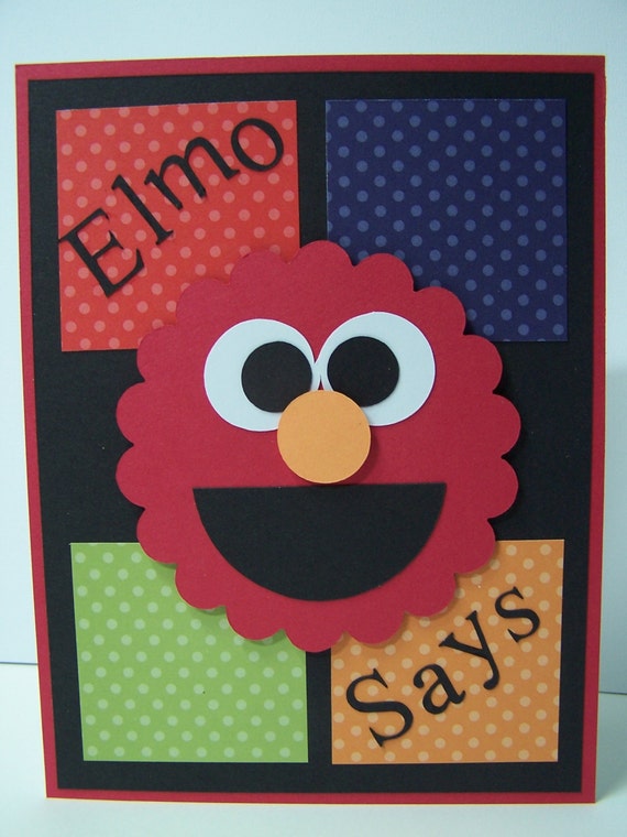 Handmade Greeting Card: Sesame Street Elmo Birthday Card