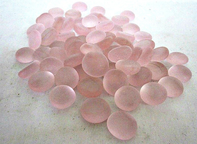 40 Medium FROSTED Petal Pink Glass Gems Pink by YourGlassSupply