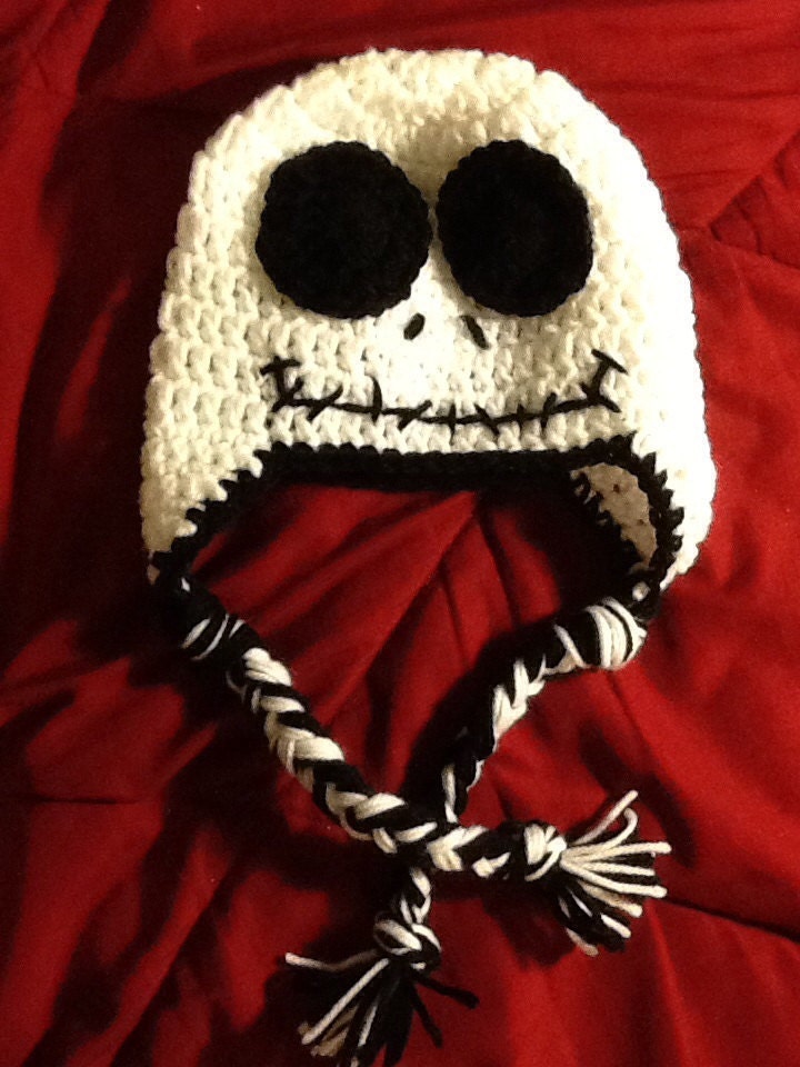 Handmade Crochet Jack Skellington Hat