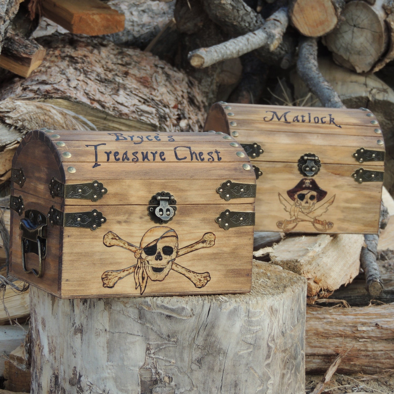 Custom Pyrography Treasure Chest Small Medium or Large Wood