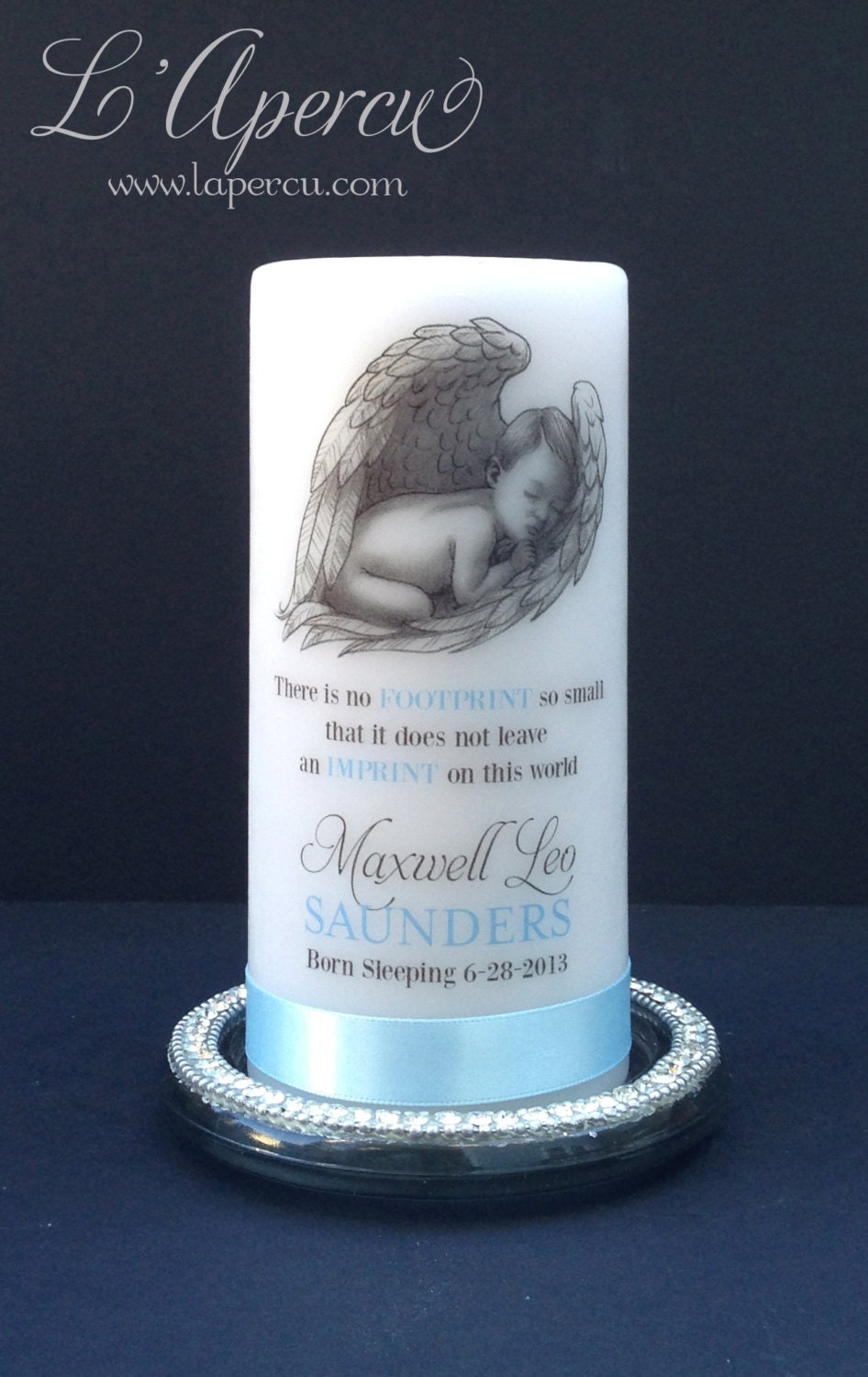 Baby Memorial Candle Born Sleeping Personalized Candle