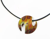 Handcrafted flame-painted abstract pendant