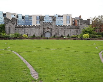 Dublin Castle Photography, Ireland Photography, Irish Art Print, Landscape Photo, Historical Art, Modern Architecture - Past and Present