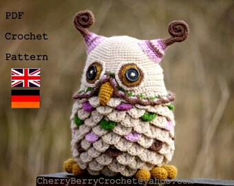 Owl toy or container PDF crochet pattern