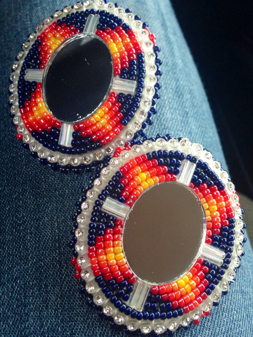 Native American Beaded Earrings: four directions