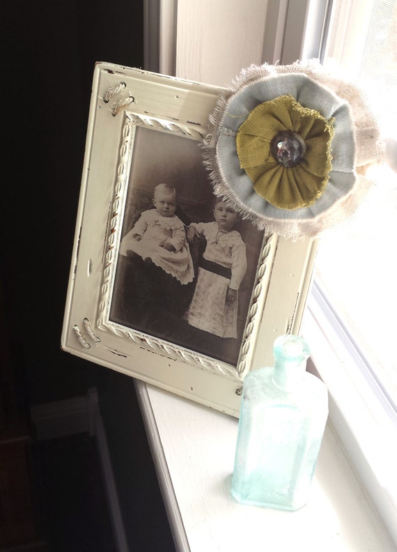 Items similar to Distressed 5" x 7" Upcycled Picture Frame in Ivory
