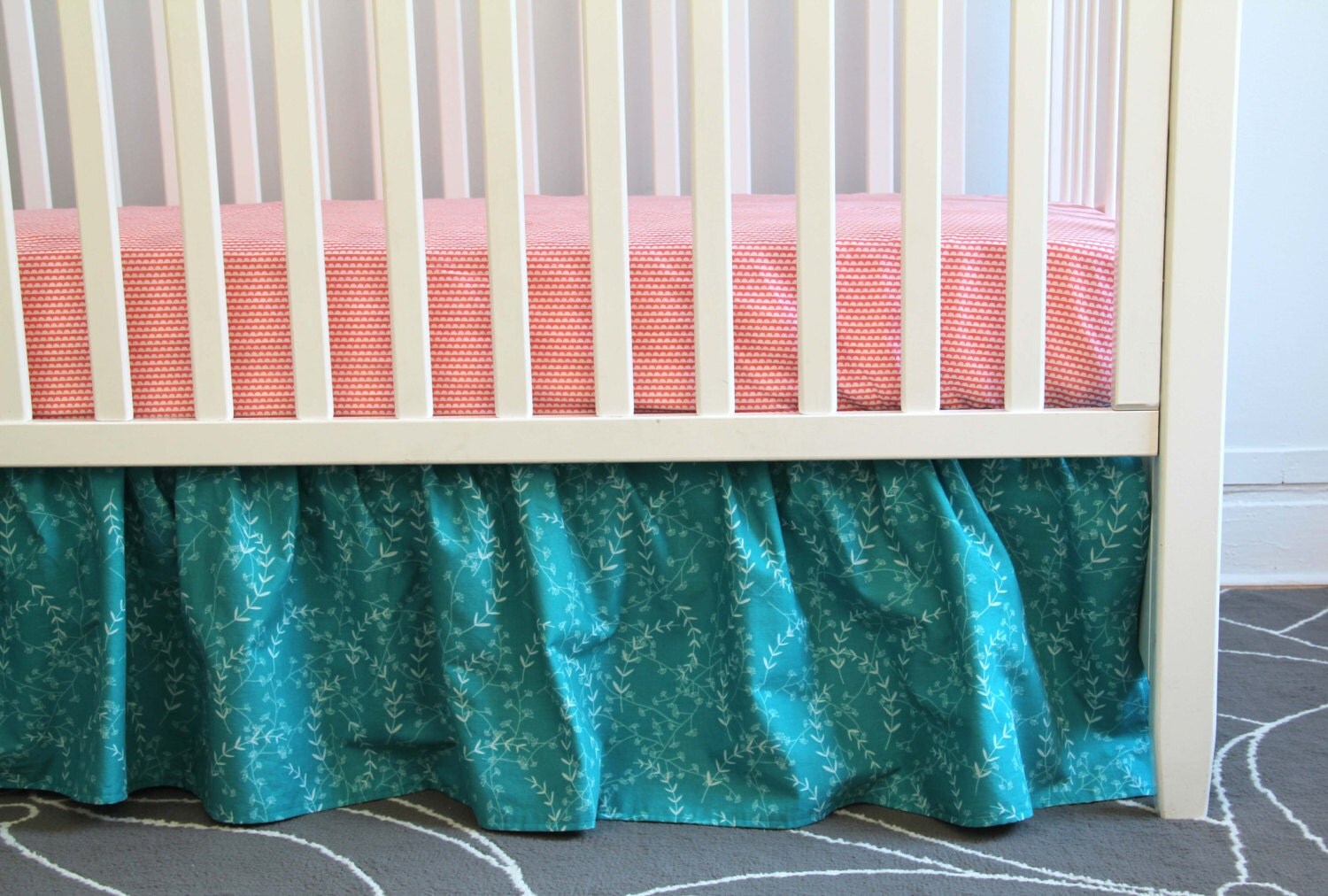 Mini Crib Skirt Ruffled by NewYorkThreads on Etsy