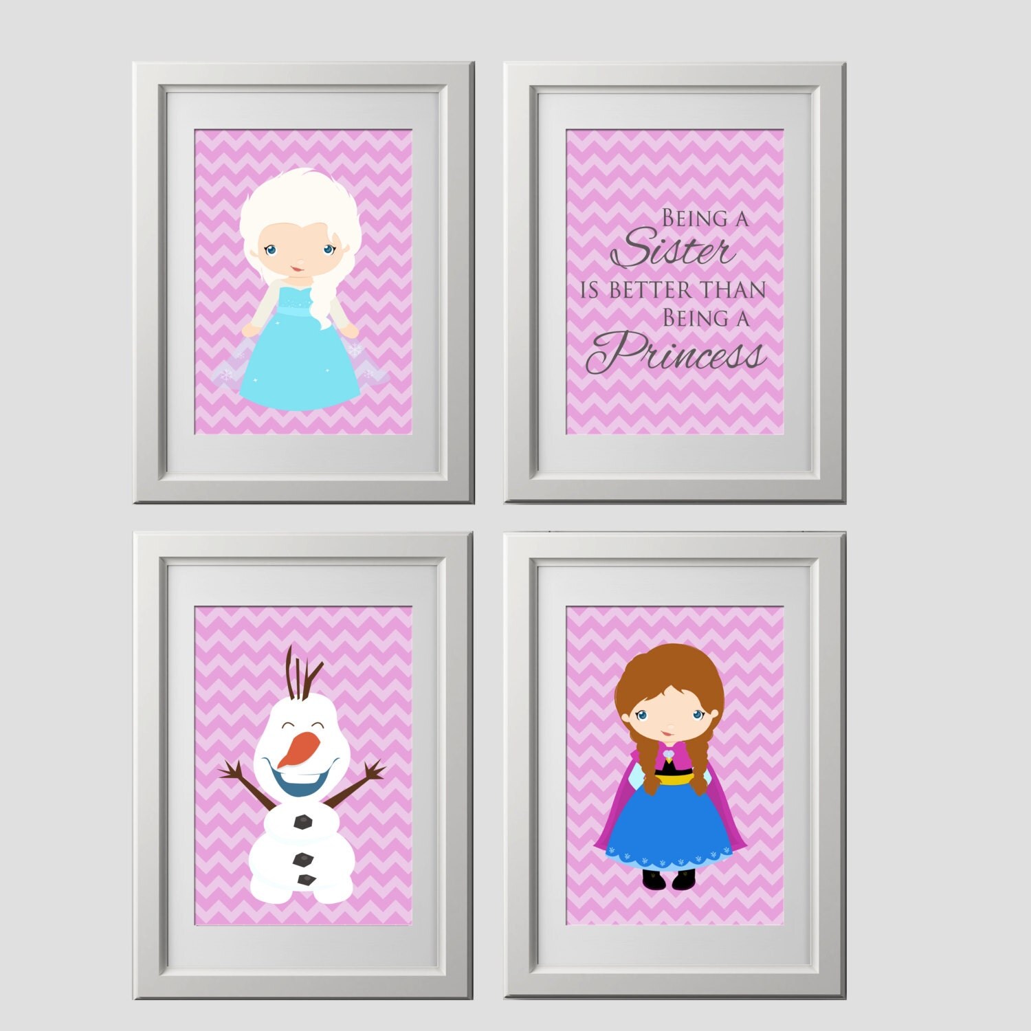 PRINTED frozen wall art decor elsa anna olaf prints frozen