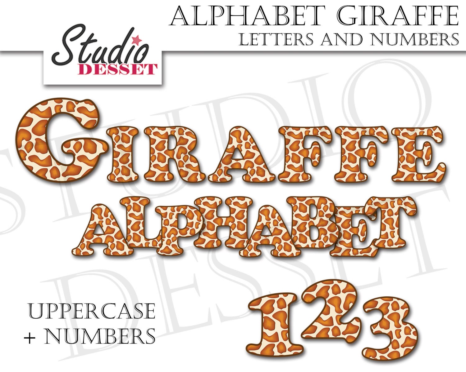giraffe alphabet and number puzzle