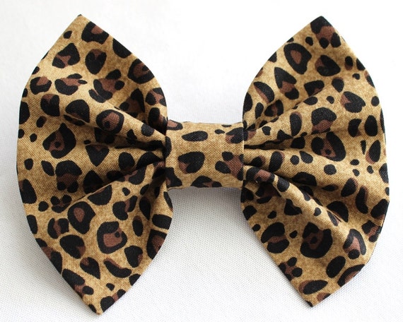Leopard Print Bow Animal Print Hair Bow by DressYourTresses