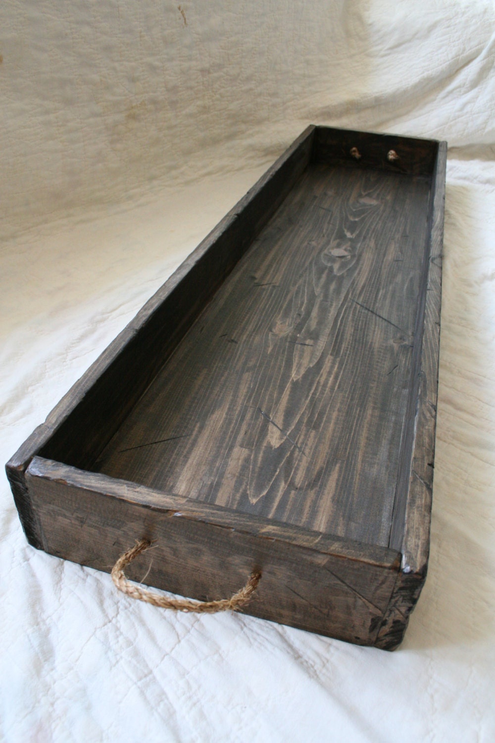 Long Wood Tray with Handles by EverettCo on Etsy