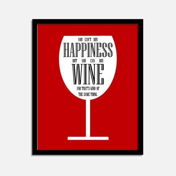 Items similar to You Can't Buy Happiness But You Can Buy Wine Custom