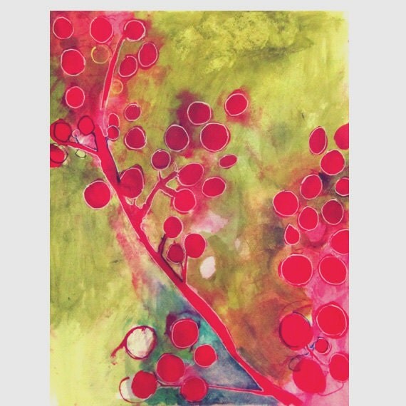 Items similar to Mixed Media Abstract flower drawing on Etsy
