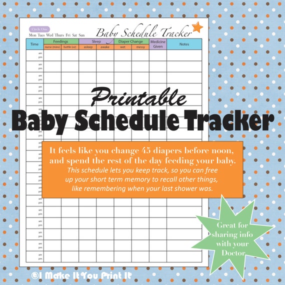 Printable Baby Schedule Tracker and Twins Schedule Tracker
