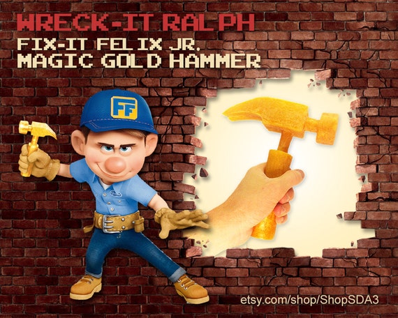 Fix It Felix Jr Magic Gold Hammer From Wreck It Ralph By