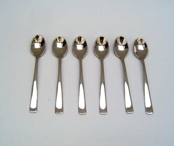 Six Sola silver plated espresso spoons by Antwiek on Etsy