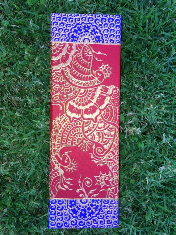 Beautiful Regal 4inX12in henna canvas