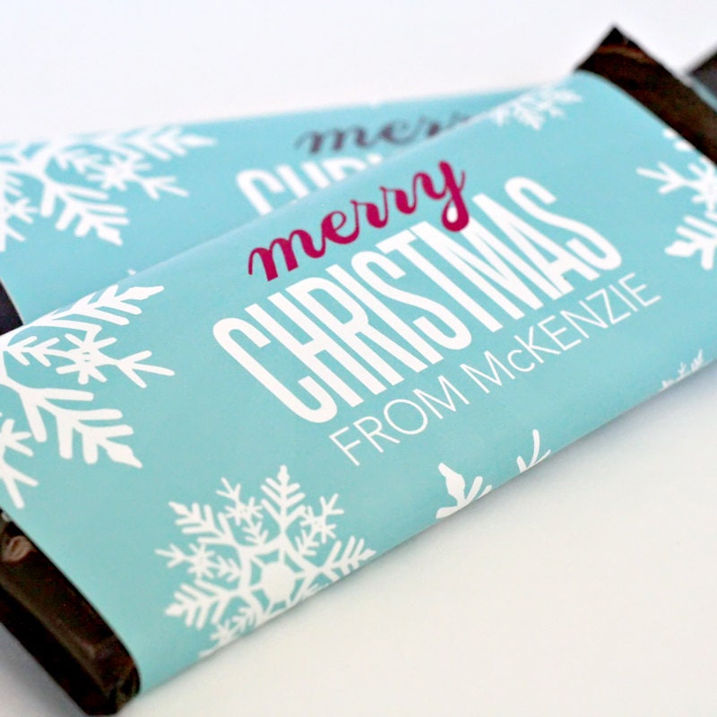 Merry Christmas Candy Bar Wrappers Personalized Candy