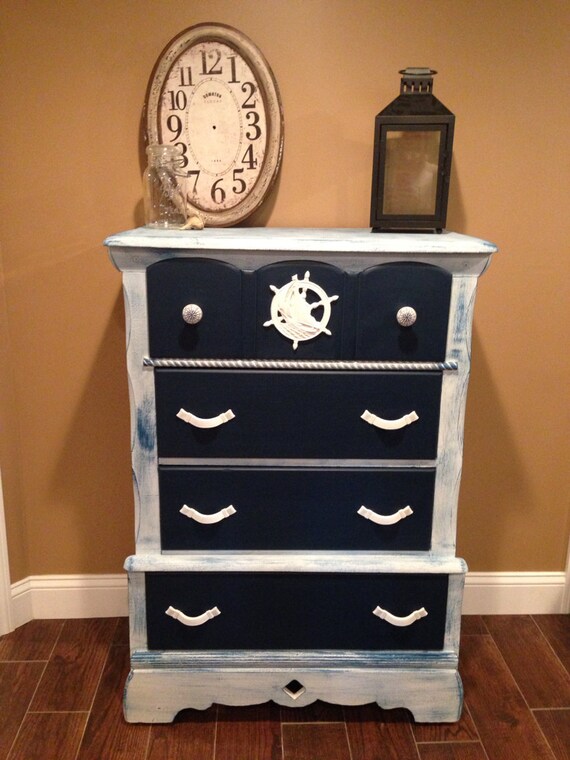 Items similar to SOLD Solid wood nautical dresser on Etsy
