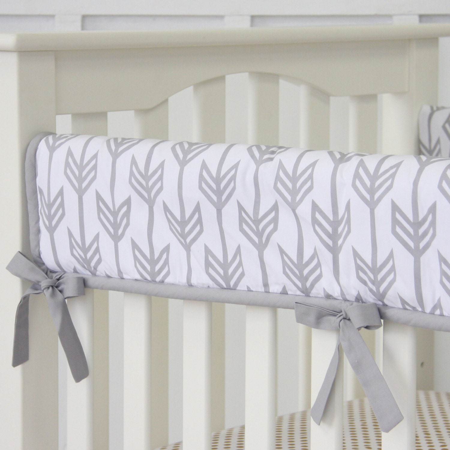 Gray Arrow Crib Rail Cover