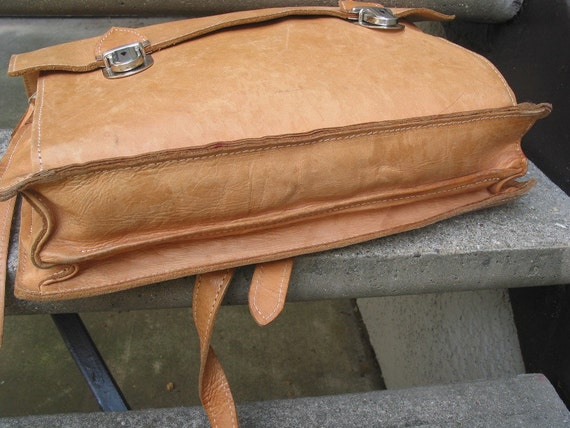 tan leather briefcase