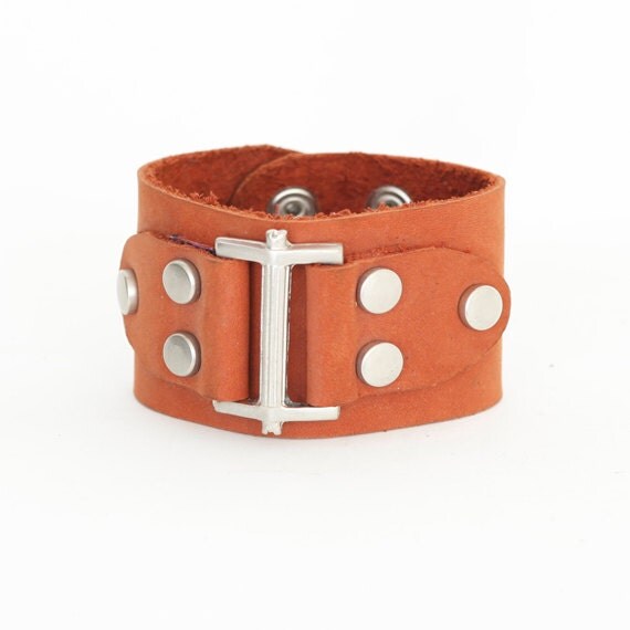 Leather Wristband by ChamoisUSA on Etsy