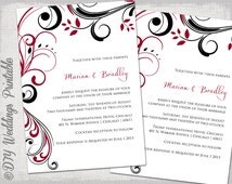 Scroll wedding invitations templates