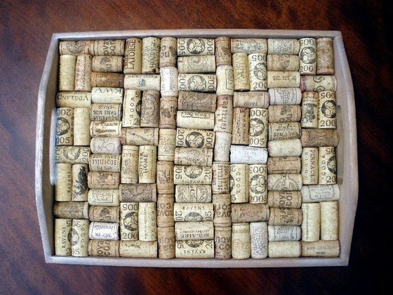 Wine Cork Tray. Rectangle. Wall Decor. Upcycled. Repurposed.