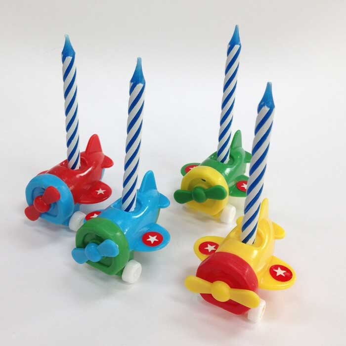 Airplane Candle Holders Plane Cake Toppers Pilot Birthday